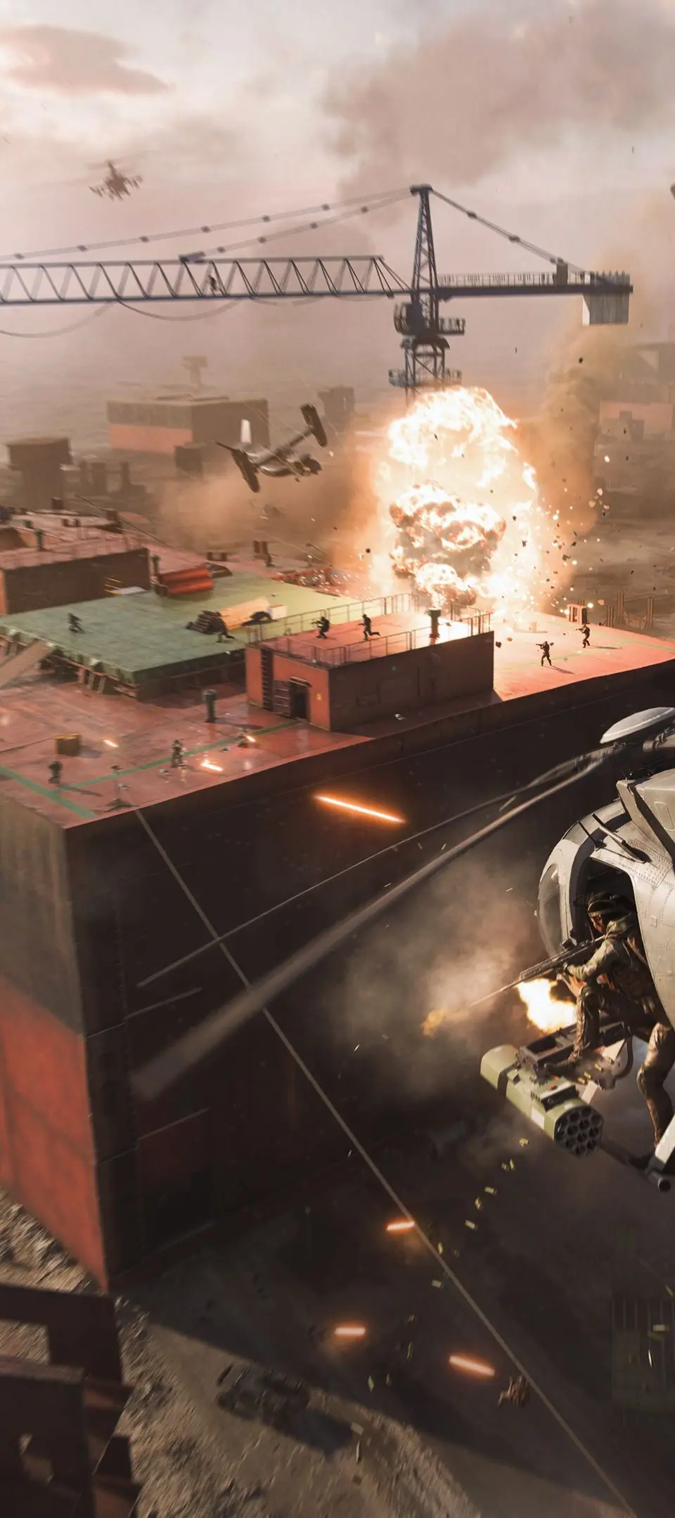 Battlefield 2042 screenshot showing a squad coordinating to take down an enemy Specialist.